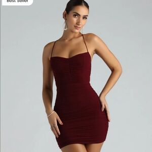 Windsor Mood Forever Mesh Lace-Up Mini Dress